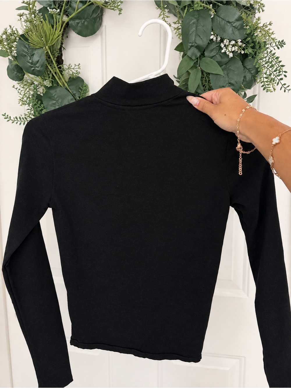 Hollister Black Long Sleeve Mock Neck Top